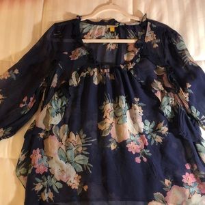 Floral sheer blouse